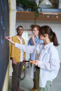 adult teacher teaching